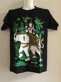 泰国t恤无缝短袖圆领3d立体动物印花大象图案纯棉夏季男女情侣款