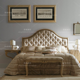 欧式实木床新古典布艺床头柜后现代奢华床1.8米双人床婚床可定制