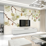 中式清新手绘墙纸 客厅电视背景墙壁纸 卧室花鸟大型壁画美式墙布