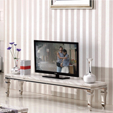 现代简约大理石电视柜欧式钢化玻璃不锈钢茶几组合宜家客厅小户型