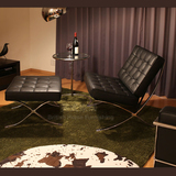 办公真皮沙发椅 欧式宜家设计师椅子 创意休闲沙发 巴塞罗那椅