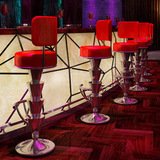 带靠背吧椅 酒吧吧台椅凳子 欧式简约时尚美式不锈钢 炫高脚凳椅