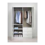 IKEA北京宜家家居正品代购穆斯肯衣柜带2个门+3个抽屉褐色白色