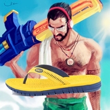 巴西外贸原单WAKO夏季男士人字拖防滑沙滩拖鞋夹脚裂纹按摩凉拖鞋