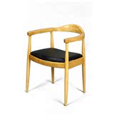美式实木餐椅肯尼迪总统椅北欧餐厅椅真皮圈椅简约电脑椅成人座椅