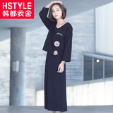 韩都衣舍2016韩版女夏装新款宽松显瘦两件套休闲运动套装RW6307瑒