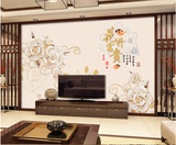 无缝大型壁画5D立体花开富贵福满堂浮雕沙发客厅电视背景墙纸壁纸