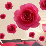 温馨卧室床头布置画贴玫瑰花装饰墙贴纸 电视沙发背景墙壁贴花