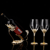 珐琅高档红酒杯酒架套装欧式水晶玻璃高脚杯葡萄酒杯酒具结婚礼物