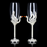高档水晶玻璃香槟杯欧式创意高脚杯敬酒杯葡萄红酒杯结婚生日礼物