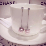 玫瑰金粉色珍珠耳钉 女 韩国韩版时尚 耳环 镶钻 配饰品 生日礼物