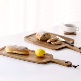 设计感橡木制 古旧木的感觉带把手砧板菜板餐盘面包板寿司盘托盘