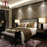 新中式实木床现代简约东南亚床1.8米双人床婚床样板房卧室家具