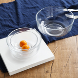 聚可爱 大中小号透明玻璃碗 厨房餐具碗套装 蔬菜水果沙拉碗