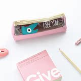 聚可爱 韩国创意透明笔袋可爱学生学习用品收纳袋大容量文具盒