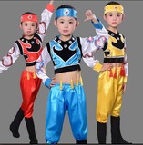 少儿少数民族演出服儿童表演服装蒙古族藏族舞蹈男童表演服饰