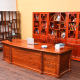仿古书桌九龙2米8大班台老板桌豪华雕花中式榆木特价书桌办公桌