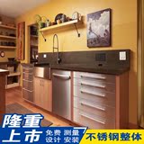 上海整体不锈钢橱柜定做整体厨房厨柜304全不锈钢整体橱柜台面