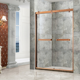 上海红古铜色304不锈钢移门淋浴房隔断一字形定制卫生间浴室屏风