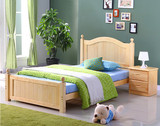 包邮实木儿童床无漆环保 简约小孩松木单人双人床可定制 原木床