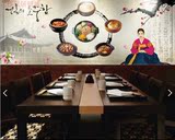 大型工装韩国料理餐饮美食背景墙装饰画韩式料理餐厅背景壁纸壁画