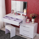 特价包邮梳妆台卧室现代简约小户型宜家时尚白色可伸缩烤漆化妆桌