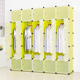 组合式衣柜简易 大号塑料组装树脂衣橱布艺双人收纳柜子钢架实木