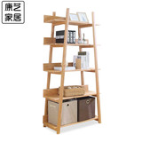 书架简易实木置物架现代简约北欧宜家小户型客厅原木收纳书柜隔断