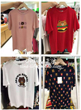 韩国代购Line Friends布朗熊汉堡薯条T恤夏季短袖tee男女中性同款