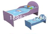 幼儿园专用午睡床简约儿童床 儿童床带护栏防火板 单人床