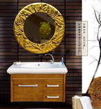 高档壁镜卧室化妆镜现代中式简约时尚浴室镜古典装饰壁挂防水镜子