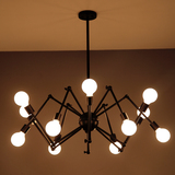 loft美式个性现代铁艺复古客厅餐厅灯创意办公室伸缩工业蜘蛛吊灯