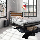 特价简约现代1.8米双人床组装田园1.5铁艺床大床卧室家具美式床架