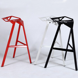 新款包邮创意休闲金属镂空几何餐厅椅吧台椅铁艺高脚凳美式酒吧椅