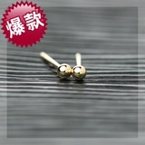 日本代购 2mm18K黄金玫瑰金PT铂金铂金可爱袖珍球形圆珠金豆耳钉