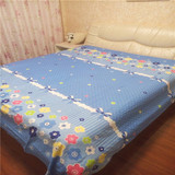 蓝色蝴蝶结花朵100%纯棉床单被套可配枕套宽幅斜纹面料全棉包邮