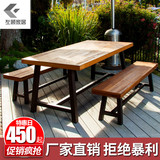 实木铁艺餐桌椅办公桌书桌职员桌简约现代美式风格桌椅组合