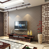 中式新古典3d立体格子玄关无纺布加厚墙纸客厅走廊电视背景墙壁纸