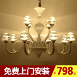 创意个性蘑菇吊灯铁艺白色艺术现代简约客厅卧室书房餐厅LED灯饰