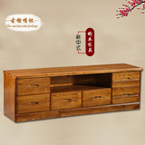 现代中式全实木电视柜 榆木电视柜 卧室电视柜1.6米电视柜茶几