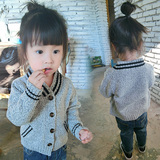 女童装秋装韩版休闲儿童外套女宝宝小孩棒球服毛衣开衫1-2-3-4岁