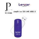 Lexar/雷克沙 JumpDrive S33 64G USB3.0 U盘 MLC芯片高速闪存盘
