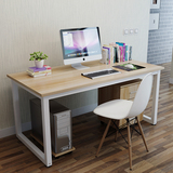 包邮台式桌双人办公桌钢木学生书桌写字台简约桌子宜家简易电脑桌