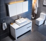 现代简约浴室柜组合 橡木整体落地台上洗手柜洗脸面盆小户型