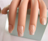 裸色V型法式假指甲贴片成品美甲工具指甲饰品中长款白领必备24片