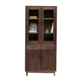 定制原木日式现代简易实木家具  黑胡桃木红橡木书柜 书架