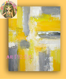 黄色现代前卫抽象专业纯手绘油画艺术简单潮非流水线精致客厅