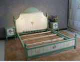 儿童实木床定制公主系列儿童欧式实木手绘床，儿童双色床定做