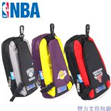 正品NBA中小学生多功能笔袋 篮网湖人公牛男女大容量帆布文具盒