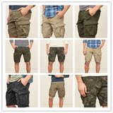 AF美国代购Abercrombie Fitch男款夏季工装短裤迷彩休闲沙滩裤